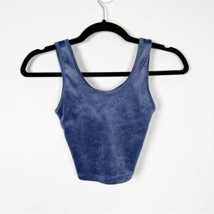 AERIE Offline Cropped Velvet‎ tank Blue Sz XXS